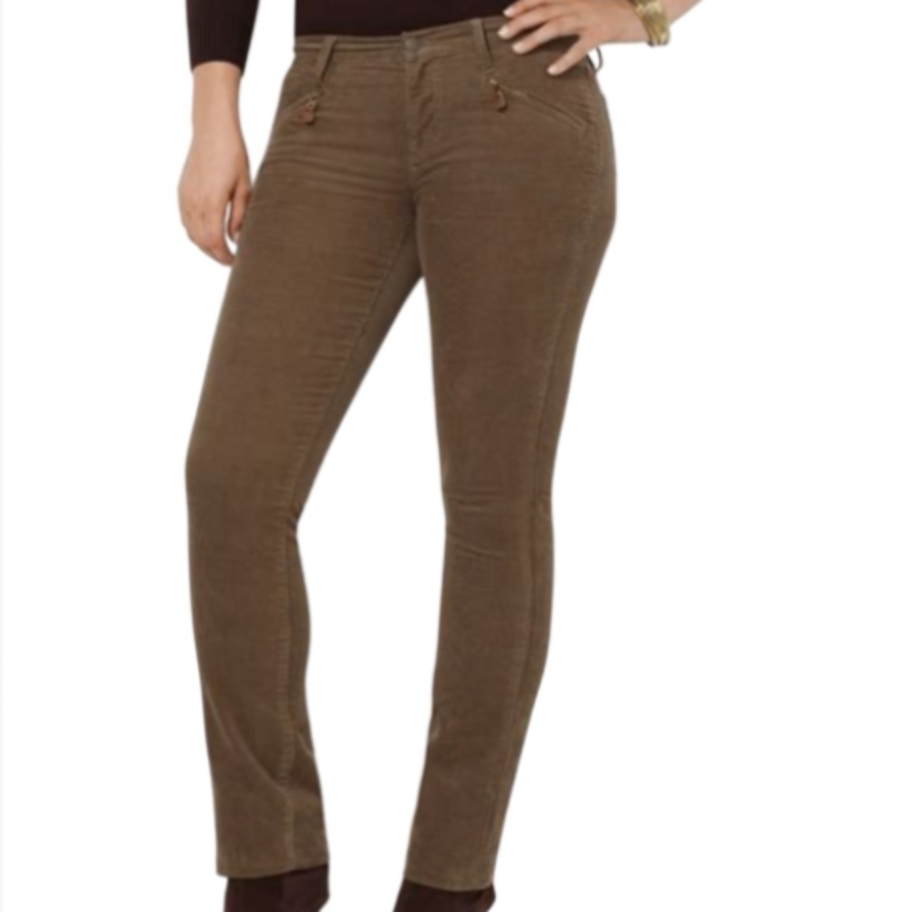 Straight Jeans Zipper Pocket Pale Taupe/Pale Brown